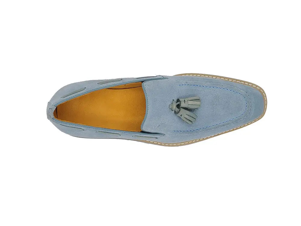 Venetian Suede Loafer with Calfskin Tassel - 7.5