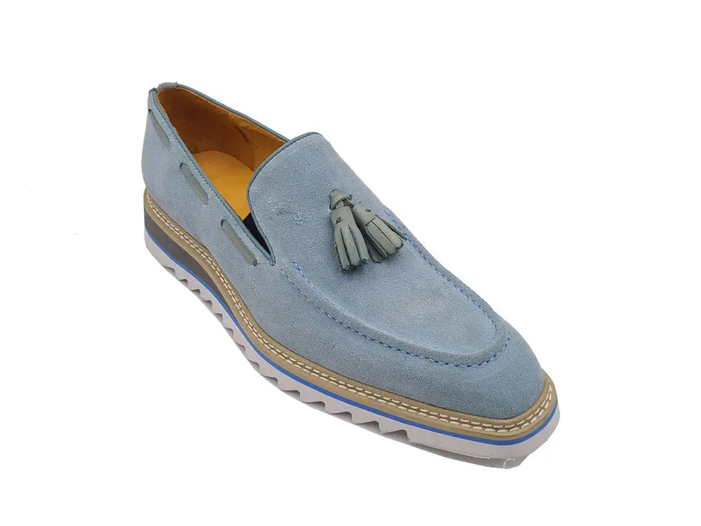 Venetian Suede Loafer with Calfskin Tassel - 7.5