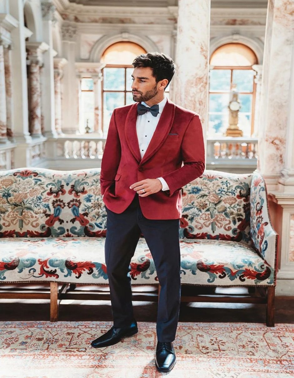 Venice Ruby Red Velvet Dinner Jacket Separates