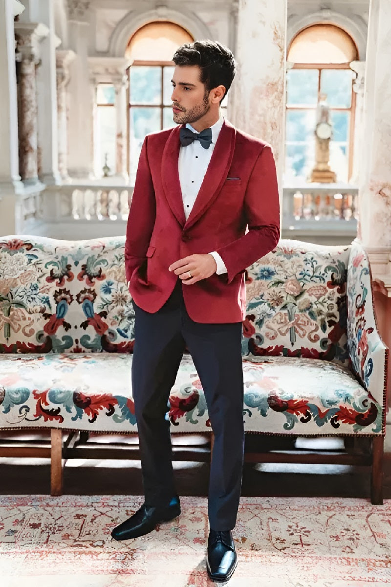 Venice Ruby Red Velvet Dinner Jacket Separates - Coat Size 38