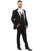 Mens Vested Modern Fit 2 Button Notch Wool Tuxedo in Black/White