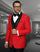Mens Vested Wool Shawl Lapel Tuxedo in Red