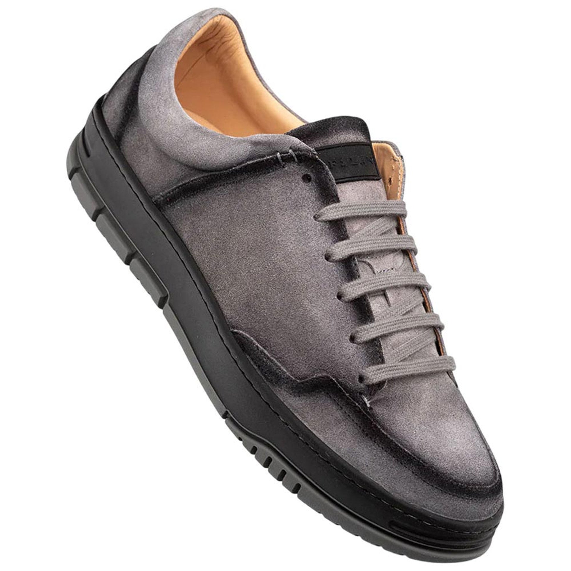 Men's Villani Suede Street Gray Sneaker By Mezlan Made In Spain Brand - 8