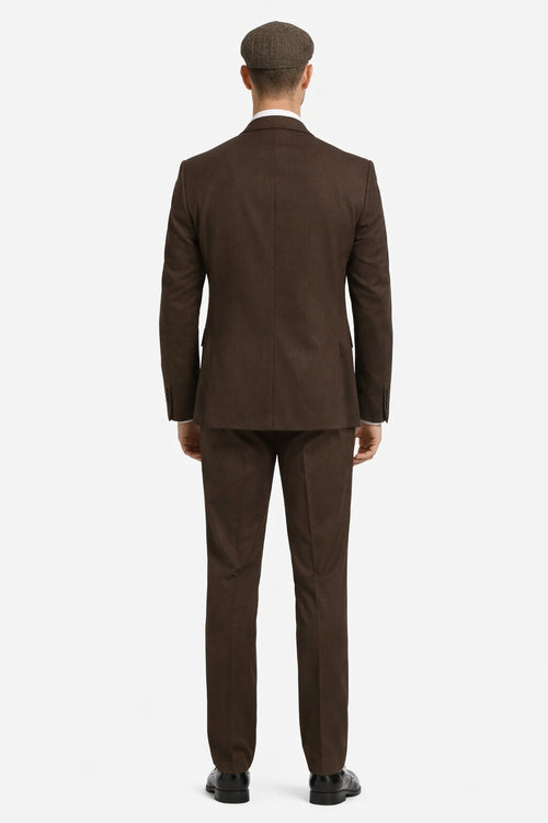 1920's Men's Clothing - Tweed Suit - Herringbone 1920s Mens Suit  - Vintage Cognac  Suit