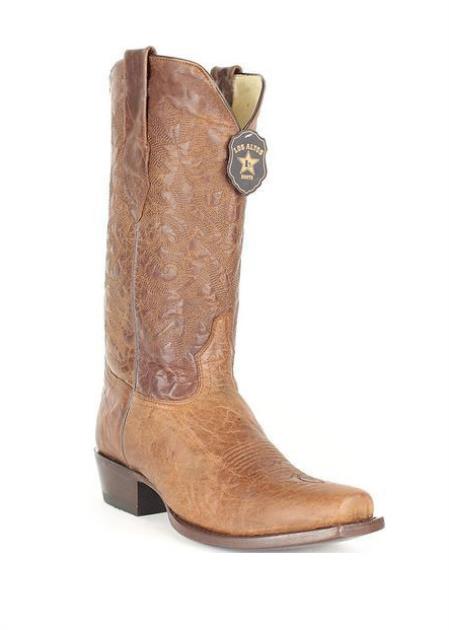 Men's Volcano Light Brown Genuine Premium Leather Los Altos Boots 7 Toe Cowboy Dress Cowboy Boot Cheap Priced For Sale Online - 6.0 Standard / D / Medium