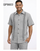 Men’s Gray Embroidered Walking Suit Set – 2 Piece Short Sleeve Casual Outfit