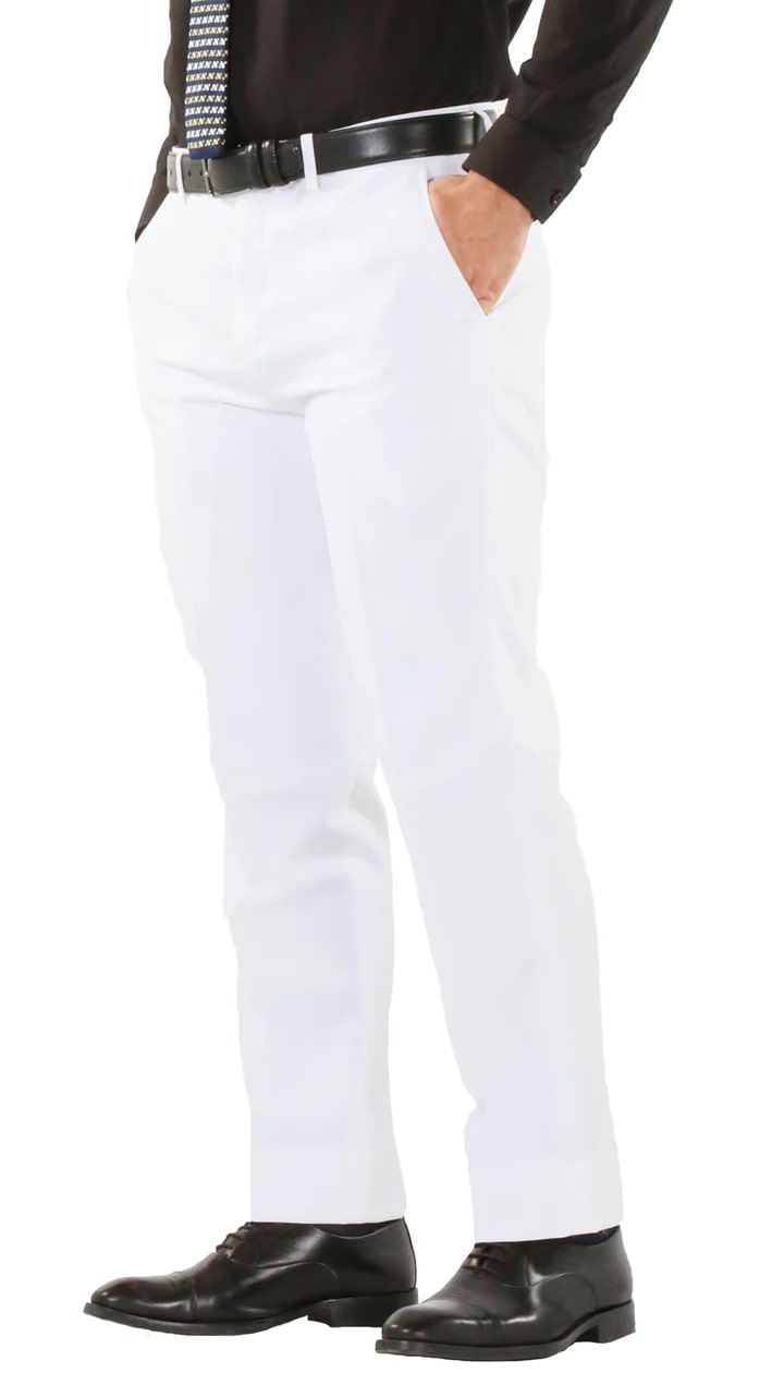 Paul Lorenzo Mens White Slim Fit 2 Piece Suit - 38 Short Jacket+32 Waist Adjustable 28to34)(Height: 5 4 to5 7 )(Neck  15-16.5)S-M)