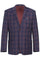 "Men's Slim Fit Plaid Blazer - Two Button Sport Coat in Purple & Blue"