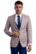 "Peak Lapel Pink Glen Plaid Men's Suits with Double Breasted Vest"