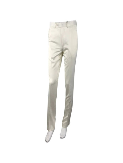 Ivory - Cream Wedding  - Off White Groom  Satin Pants