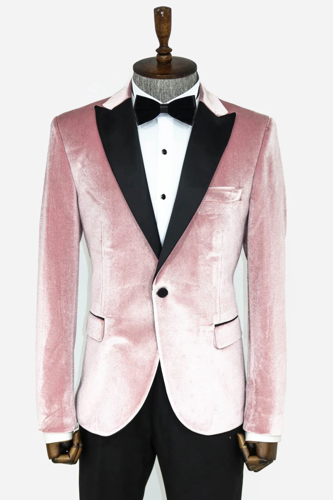 Mens Premium Blush Pink Velvet Evening Blazer Slim Fit Formal Prom & Wedding Jacket