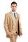 Cheap Priced Suit - Men's Two Button Vested Textured Sharkskin Business Wheat Suit