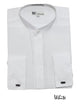 Fashion Hidden Button French Cuff Mandarin Collarless Dress Preacher Round Style Shirt White Men's Dress Shirt