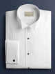 White Russ Pleated Wingtip French Cuff Tuxedo Shirt With Pleats Regular Fit