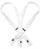 Solid White Suspenders For Men Elastic Y-Back Button & Clip-On Man's