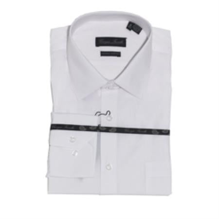 Affordable Clearance Cheap Mens Dress Shirt Sale Online Trendy - Modern-Fit White Men's Dress Shirt - 20 Neck 34-35 Sleeve