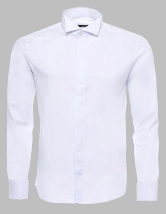 White Plain Stand Collar Formal Tuxedo Shirt