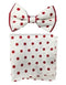Mens New Years Outfit-Men's White / Red Polyester Satin Dual Colors (Red Polka Dot) Bowtie With Hankie - Men's Neck Ties - Mens Dress Tie - Trendy Mens Ties