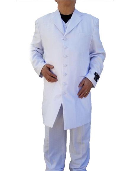 Men's White Windowpane ~ Plaid Pattern Zoot Suit - 34 Short or Extra Small