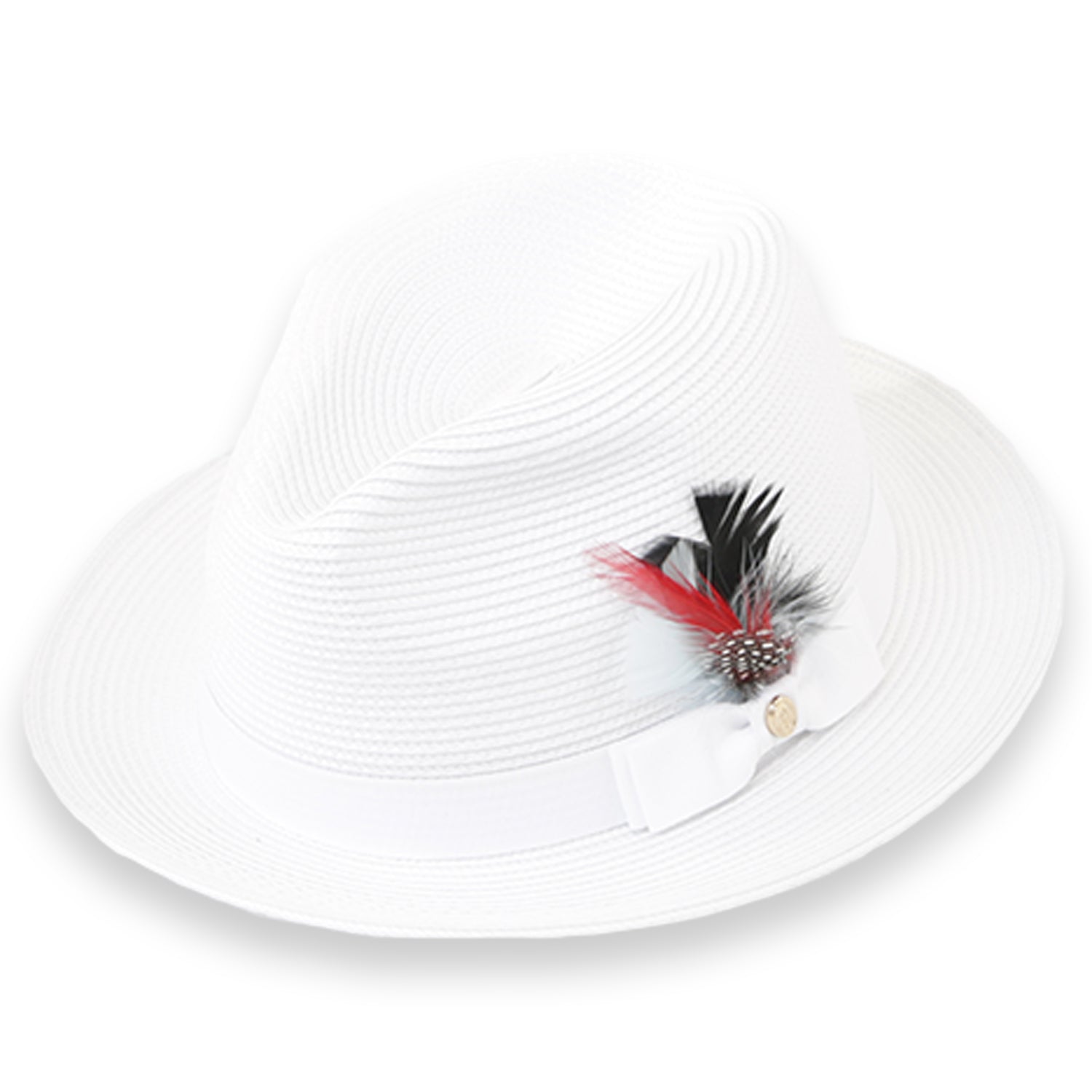 Tapa Crushable Straw Hat Fedora in White - Small