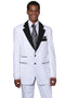 Cheap Priced Suit- Mens 2 Button Classic Fit Contrast Collar White Tuxedo