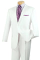 Cheap Priced Suit-Mens Modern Fit Two Button Poplin White Suit