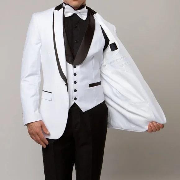 Bryan Michaels Slim Fit 3-PC Tuxedo, White