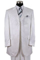 Cheap Priced Suit- Mens 4 Button Semi Wide Leg Shiny Tonal Stripe Fashion White Suit