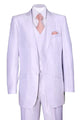 Cheap Priced Suit  - Mens 2 Button Vested Slim Fit Shiny Sharkskin Suit white