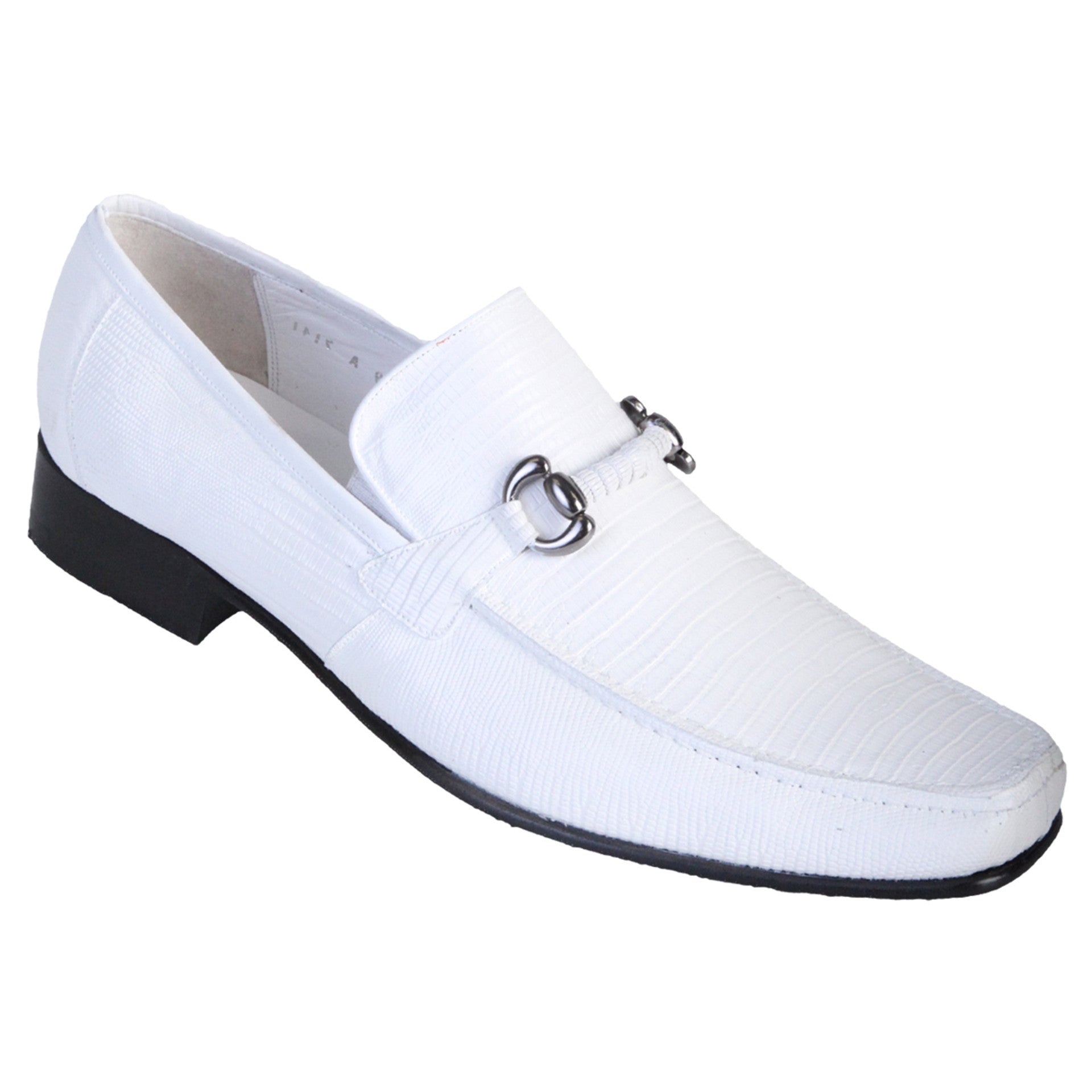 Los Altos White Genuine Teju Lizard Skin Slip-On Loafers - 8