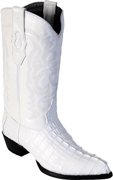 J Toe Cowboy Boots - J Toe Western Boots - Original Brown Caiman (Gator) Tail LeatherJ-Toe Boot - 6 Wide