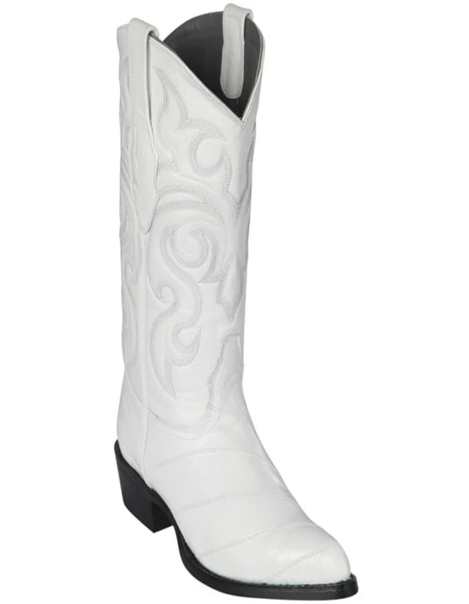 White Eel Skin Boots - 6 Standard / D / Medium