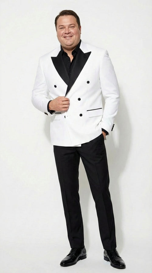  White Double Breasted Blazer 