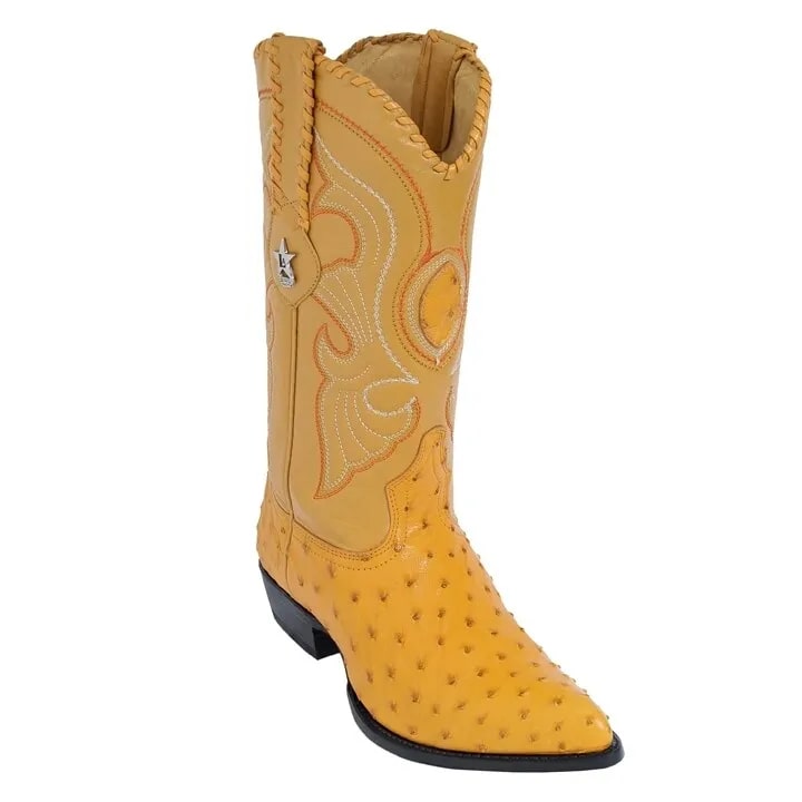 J Toe Cowboy Boots - J Toe Western Boots - Los Altos Buttercup J-Toe Genuine Ostrich - 8