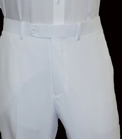 Mens Modern Fit White Pants - dress size pants : 28 Unfinished bottom