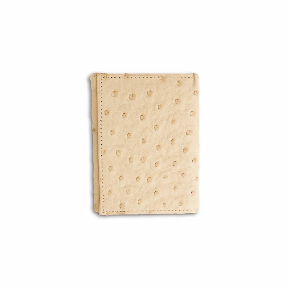 Ferrini Full Quill Ostrich Trifold Winter White - One Size