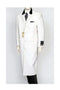 Mens White One Chest Pocket Full Length overCoat Duster Maxi Coat