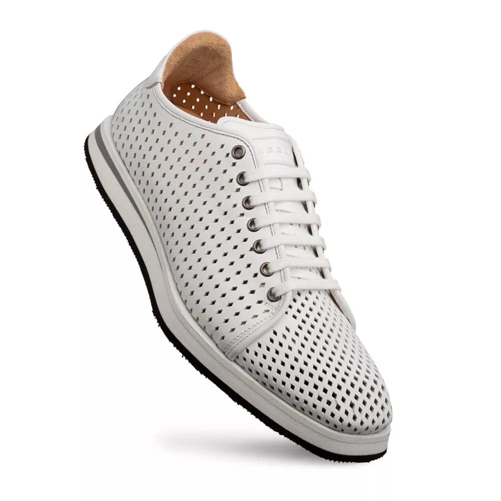 Mezlan Luce White Perforated Leather Sneaker - 8