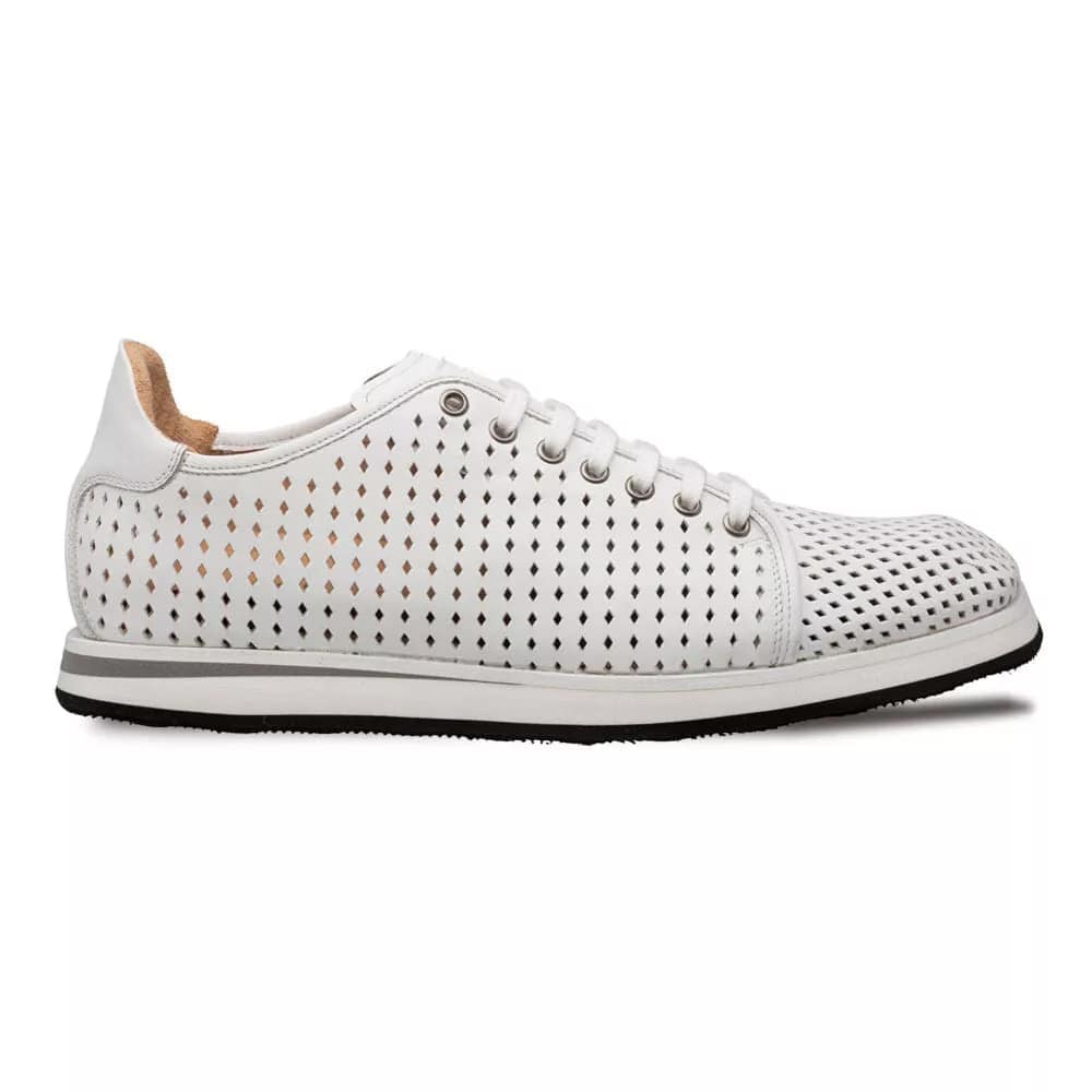 Mezlan Luce White Perforated Leather Sneaker - 8