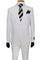 Cheap priced Suit - Mens 2 Button Classic Fit Basic Poplin White Two Button Suit