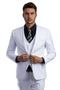 Cheap Priced Suit - Men's Two Button Slim Fit Vested Solid Basic Color White Suit