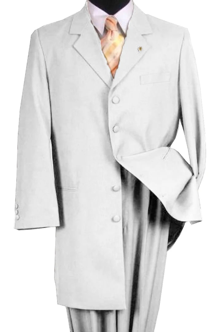 Cheap Suit - Mens 2pc Classic Long Fashion Zoot White Suit