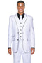 Cheap Priced Suit - Mens Vested Slim Fit Shiny Sharkskin Tuxedo Suit In White With Black Piping