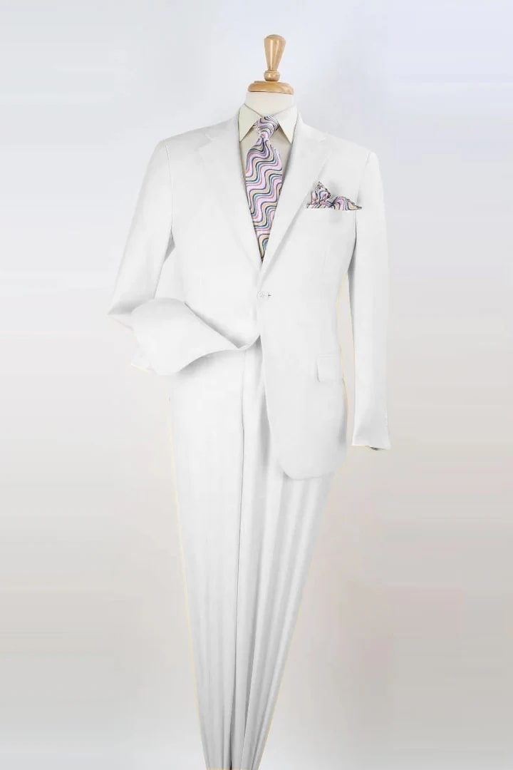 Cheap Priced Suit -  Mens Two Button Modern Fit Two Piece White Suit - 38 Short Jacket+32 Waist Adjustable 28to34)(Height: 5 4 to5 7 )(Neck  15-16.5)S-M)
