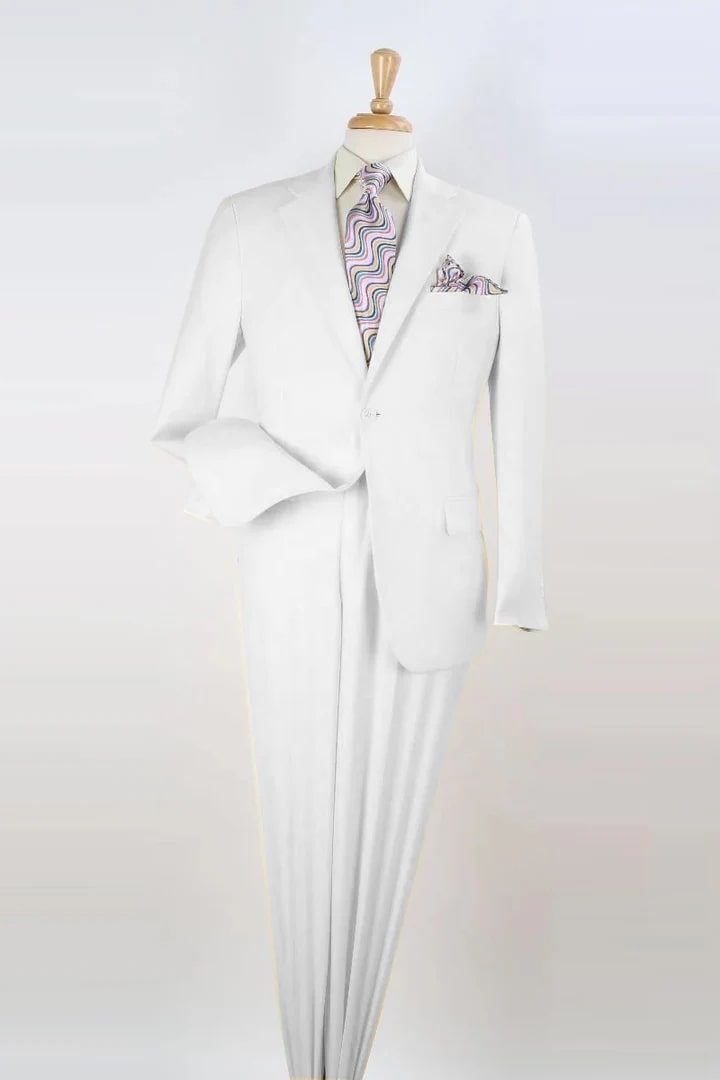 Cheap Suit -  Mens Two Button Modern Fit Two Piece White Suit