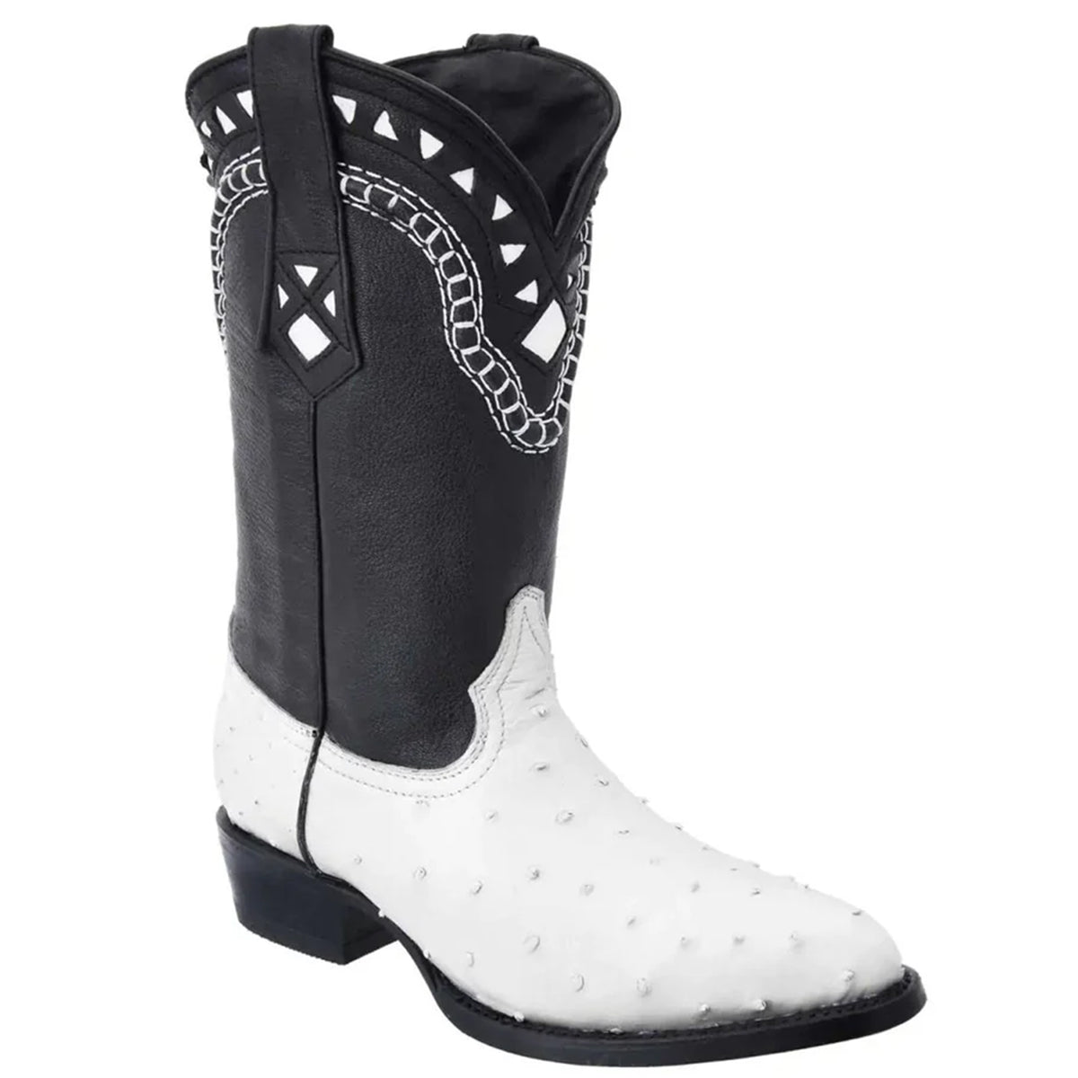 Mens White Diamond Boot White Ostrich Cowboy Boots J-Toe - 6