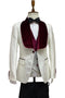 Mens Vested Designer Wide Velvet Shawl Ivory and Black  Tuxedo