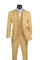 La Scale Collection-Windowpane Three Piece Suit - Tan