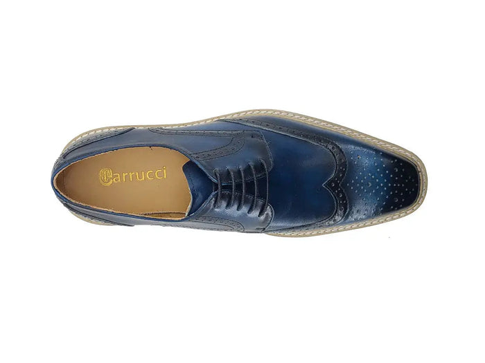 Carrucci Wing-tip Blucher style Oxford with ligtweight sole