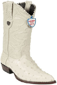 Wild West Cream ~ Ivory ~ Off White Full Quill Ostrich Cowboy Boots - Botas De Avestruz - 6EE